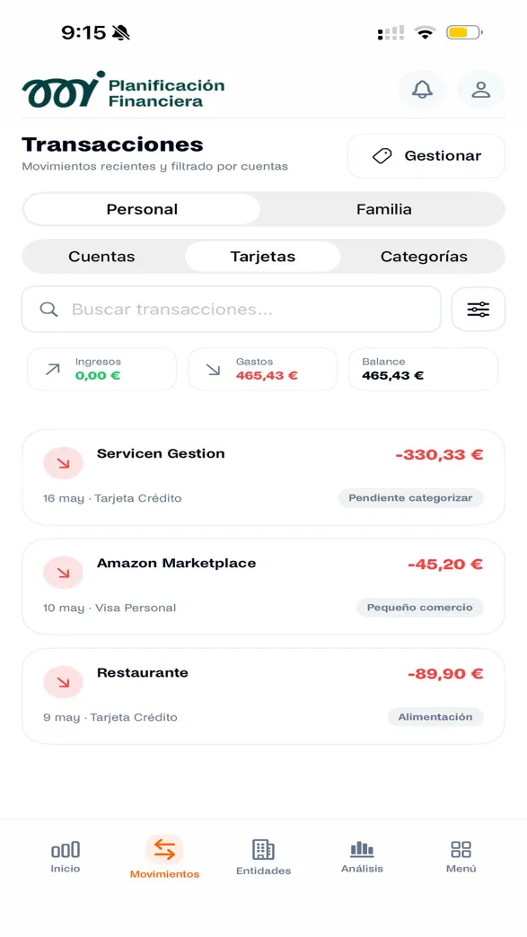 mPF — Movimientos