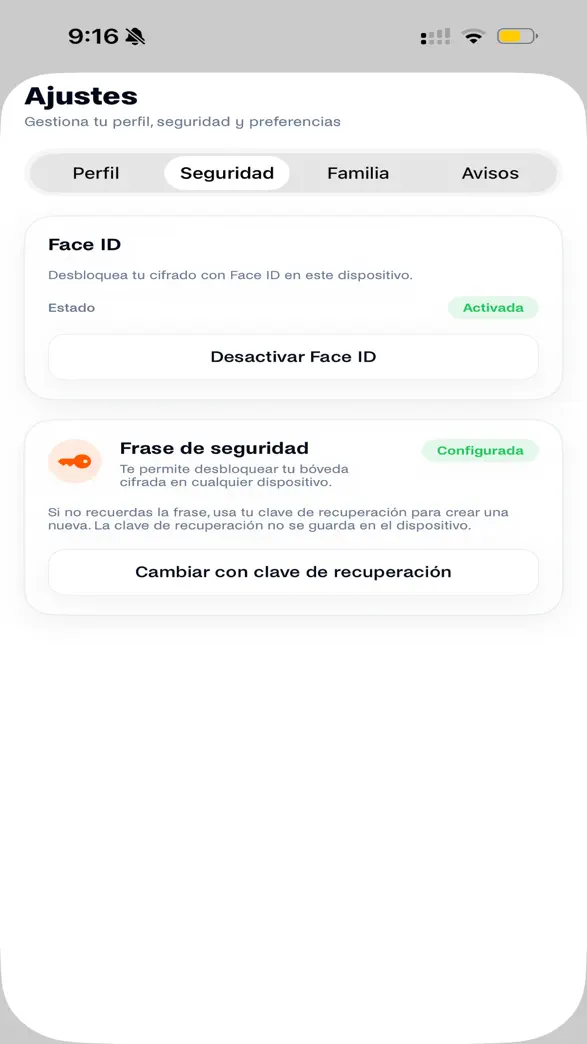 mPF — Seguridad